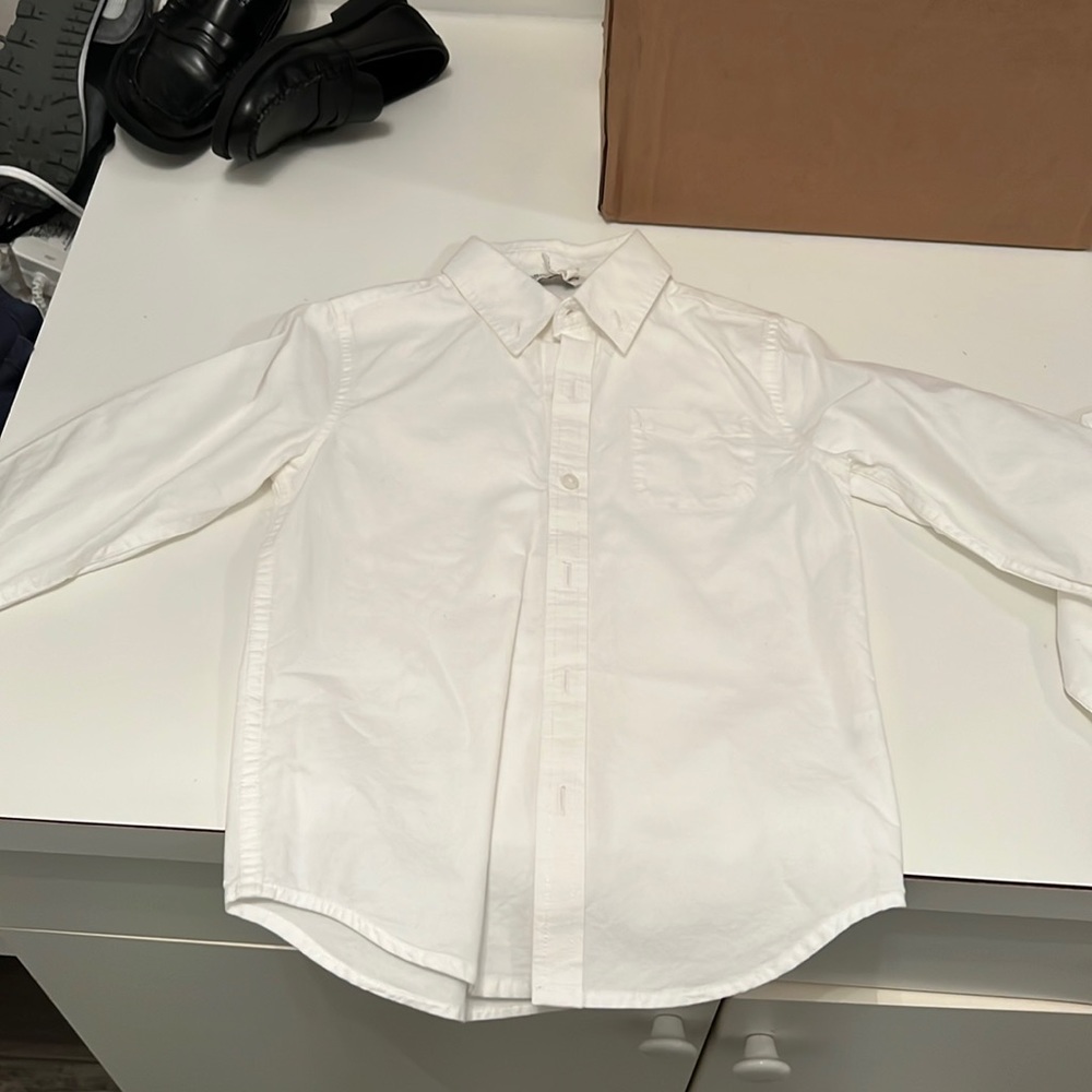 Janie and jack white button down shirt kid size 5T